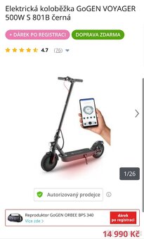 Koloběžka GoGEN VOYAGER S 801B, motory 350 W,evbike 500W - 8