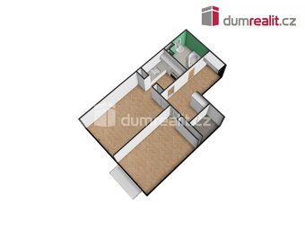 Světlý byt 2+1 s balkonem, 62 m2 + 2,9 m2 balkon, 1.patro, O - 8