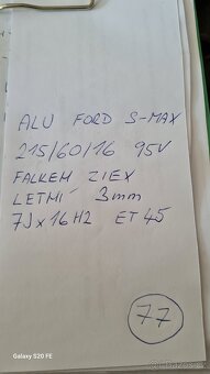 FORD ALU S-MAX - 215/60/16 95V ET - 45 - LETNÍ - Č-77 - 8