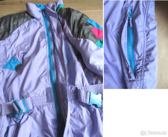 Vintage 90s lila dámská color block kombinéza - 8