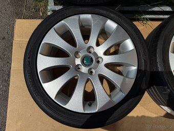 Alu kola 5x112 r17 Škoda Venus + letní pneu 225/45/17 Dunlop - 8
