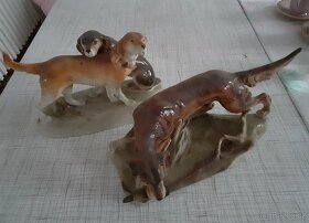 Keramika , růžový porcelán, sošky psů, obrazy - 8