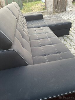Sedačka, gauč černý rozkládací s úložným prostorem - 8