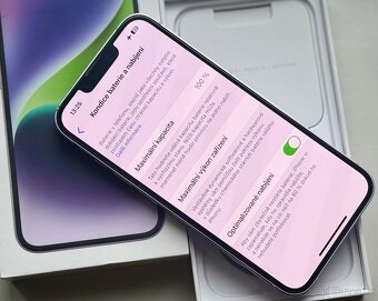 iPhone 14 Purple BATERIE 100% TOP - 8