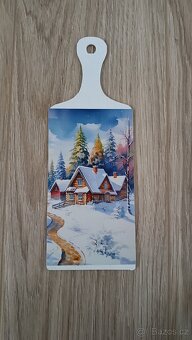 Dekorační prkénka zimní krajina - 8