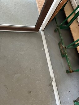 VELIKÉ PLASTOVÉ DVOUKŘÍDLÉ DVEŘE SCHÚCO 222x212 BÍ/OŘECH - 8