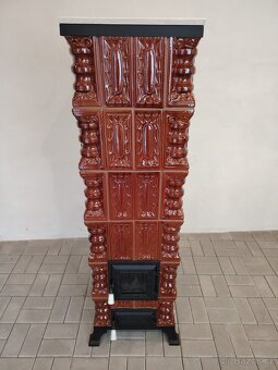 Kachlová kamna krbová Ema světle hnědá - 8