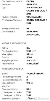 VW Caddy III, 1.4tsi / 2004 / nákladní / tažné - 8