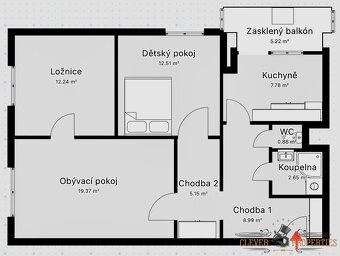 Pronájem byty 3+1, 72 m2 - Pardubice - Cihelna, ev.č. 00820 - 8