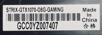 GTX 1070 Asus Rog Strix O8G Gaming - 8