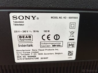 Prodám Sony Bravia KD-55XF8505 - nutná oprava / na náhr.díly - 8