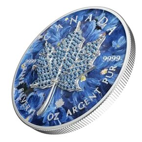 investiční střibrnné mince - Maple leaf - Bejeweled - 8