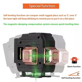 Samonivelační křížový laser 3D nivelak AKCE - 8