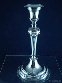 SPECIÁLNÍ ANTIKOUTNÍ STŘÍBRNÉ SVÍCNY, PÁR, AUGSBURG, CCA 180 - 8