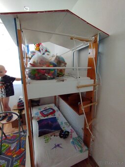 Dětská dvoupatrová postel ve tvaru lodi Polárka - 8