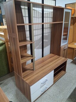 TV stěna ořech s bílou - 8