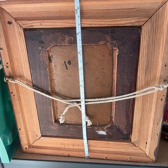 Krásný starý bidermaier obrázek na plechu - 8