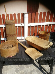 máselnice, lopata, škopík,necky,šlehač,retro termosky,mlýnky - 8