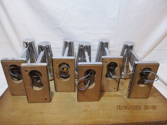 Lampy funkcionalismus, chrom, na stěnu, 5 kusů, funkční, - 8