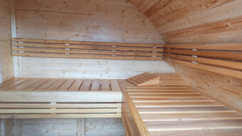 Venkovní finská oválná sauna s odpočívárnou - 8