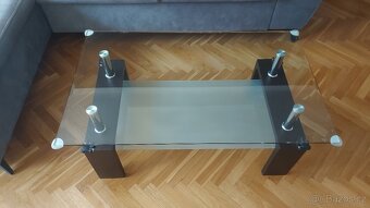 Skleněný konferenční stolek 100x60cm výška 45cm, hnědá barva - 8