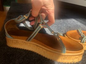 Sandály dámské na platformě, modrá, kůže, Italia Nuovo - 8