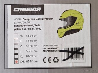 Výklopná moto přilba Cassida Compress 2.0 Refraction XXL - 8