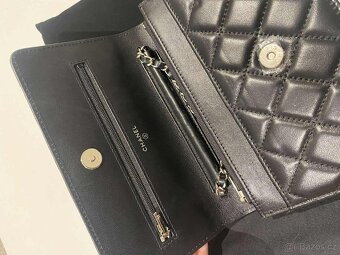 Chanel woc - kabelka na řetízku, černá, silver hw - 8