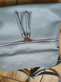 Nova modrá kožená crossbody kabelka - 8