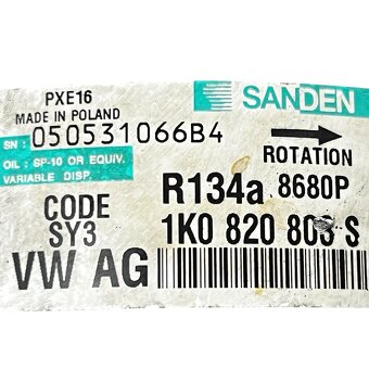 Klimakompresor 1K0820803S VW Golf 5 hatchback r.v. 2008 - 8