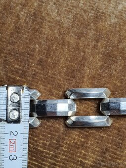 masivní stříbrný náramek, ART DECO - 8