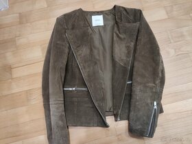 Dámský kožený semišový khaki křivák zn Mango - 8