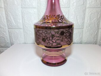 Luxusní karafa+6 skleniček, bohatá malba zlatem, zn. Bohemia - 8