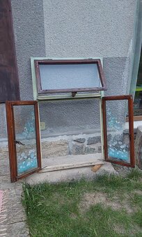 Okna dřevěná dekorativní 140x90 z roku 1933, 6ks, 3 dílná - 8