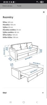 Kvalitní tmave modrá Rozkládací pohovka Ikea zn. Frieheten - 8