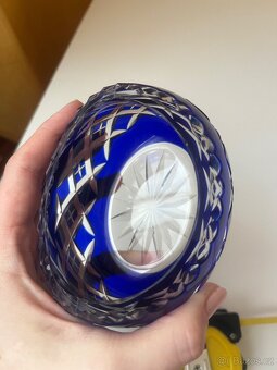 Broušená kobaltově modrá miska - 8