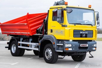4X4 TŘÍSTRANNÝ SKLÁPĚČ + HYDRAULICKÁ RUKA - MAN TGA 18.280 - 8