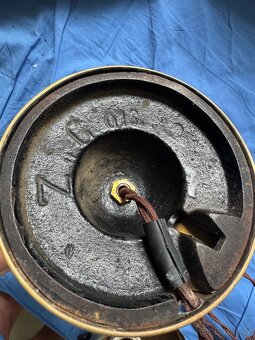 starožitná mosazná lampička funkční - 8