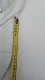 Kožená bílá elegantní delší dámská bunda Evoco vel.XL - 8
