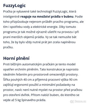 Whirlpool A++, 1000ot. Fuzzy Logic, 4 roky stará - 8