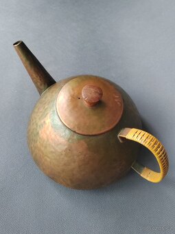 Dekorativní vintage měděná čajová konvice - 8