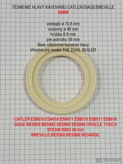 silikonová TĚSNĚNÍ HLAVY KÁVOVARU CATLER/SAGE/BREVILLE - 8