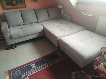 Rohová sedačka + taburet - 8