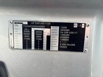 Scania S650 4x2 / Full air / Hydraulika / bez EGR - 8