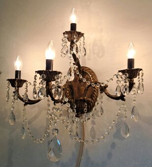 Starožitné velké nástěnné, párové lampy, 1940 - 8