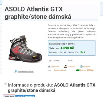 Dámské pohorky Asolo Atlantis GTX vel.38 - 8