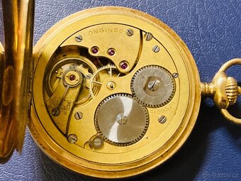 Zlaté 14-karátové kapesní hodinky Longines 7 Grand Prix - 8