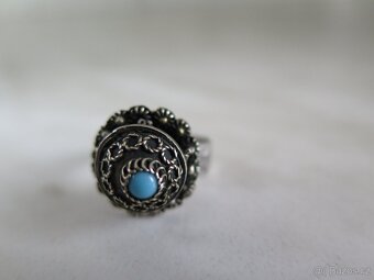 Stříbrný starožitný prsten - Egypt - 8