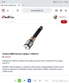 taktická svítilna NEBO kempování outdoorová vojenská samopal - 8