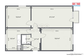 Prodej bytu 3+1, 67 m², Bukovany - 8